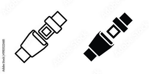 Safety belt Icon outline pictogram. Flat Symbols.