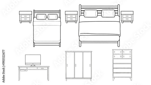 Modern kitchen island with sink and storage cabinetry designs Vector