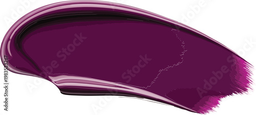 Dark purple paint stroke smudge isolated on transparent background