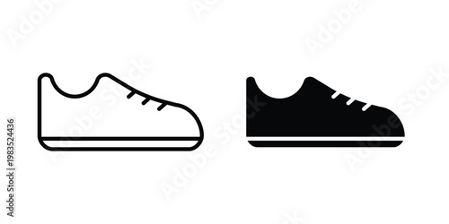 Shoes icon outline pictogram. Flat Symbols.