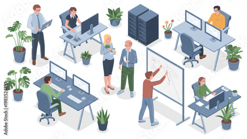 Diverse group of people engaged in recycling and waste management activities Vector