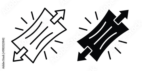 Stretchable icon outline pictogram. Flat Symbols.