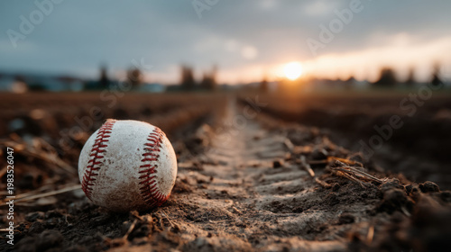 A baseball bouncing on a di...