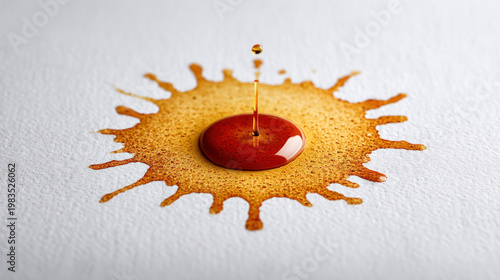A coffee stain on white paper