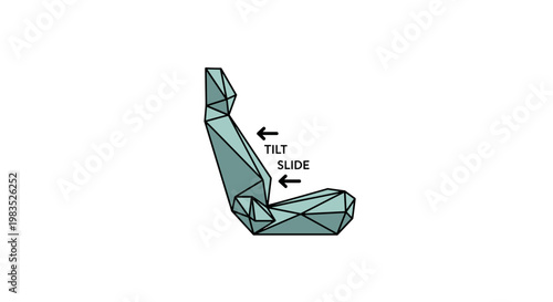 Geometric Car Seat Diagram Showing Tilt and Slide Adjustment Functionality