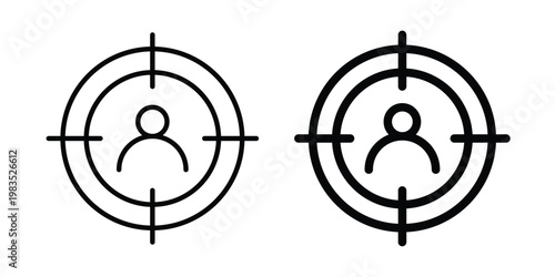 Target market icon outline pictogram. Flat Symbols.