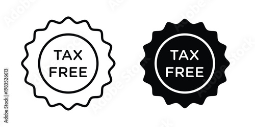 Tax free icon outline pictogram. Flat Symbols.