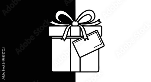 Gift box with a bow and tag.