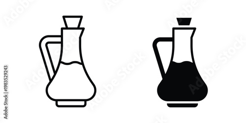 Vinegar icon outline pictogram. Flat Symbols.
