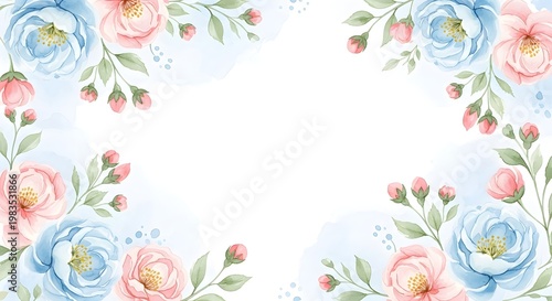 Watercolor Floral Background Hand Painted Flower Design