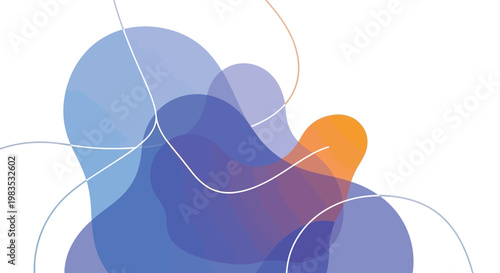 Abstract colorful shapes and lines composition.