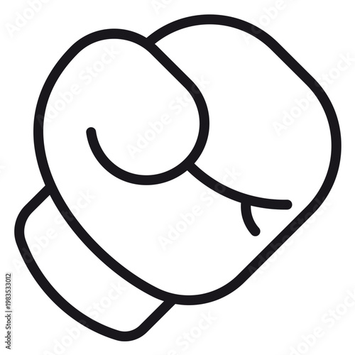 Photos Minimalist Black Line Art Boxing Glove Vector Icon, Professional Combat Sports E
