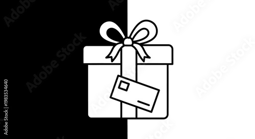 Gift box with a bow and card.