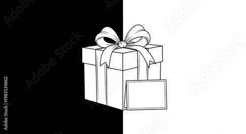 A gift box with a ribbon on top.