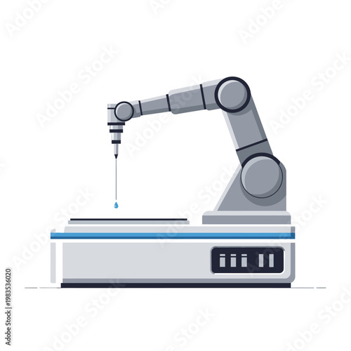 Automated Robotic Arm Precision Dispensing Droplet on Surface