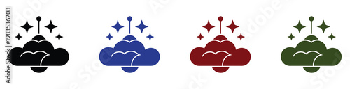 3D brain hemispheres with neural activity icons for mental health and science concepts