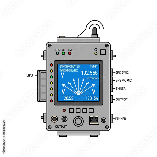 Digital Signal Receiver Device with GPS Sync and Ethernet Ports