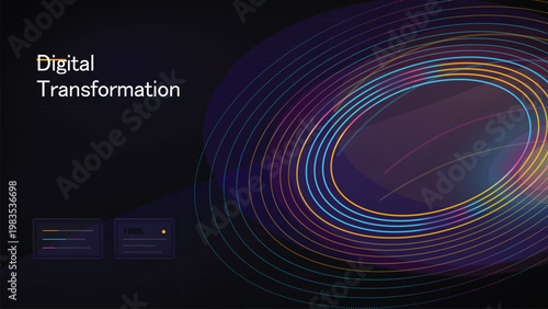 Digital Transformation Technology Business Data Analytics Innovation Strategy Network Connection Abstract Background
