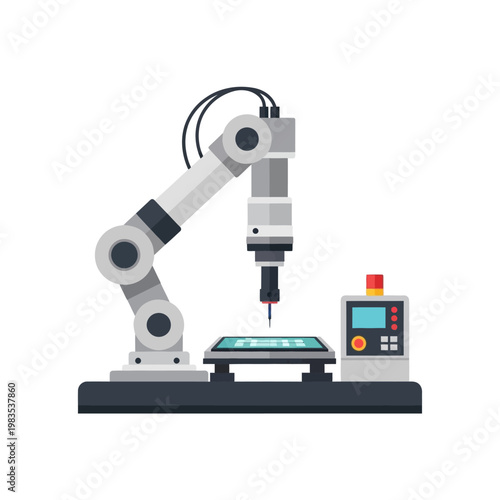 Robotic Arm Assembly Line for Electronics Manufacturing, Automated Production