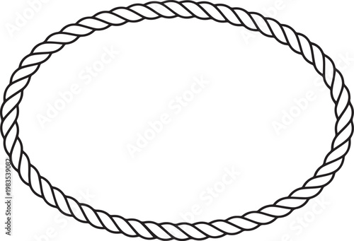 Oval rope frame illustration border twisted