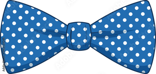 Blue polka dot bow tie with shadow neckwear fashion