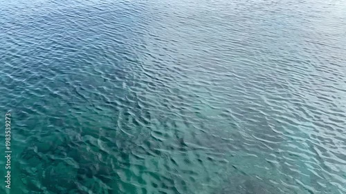 Calm Ocean Surface with Gentle Ripples and Turquoise Water Texture.