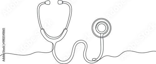 Sketch of a stethoscope isolated on transparent background representing medical healthcare and auscultation tools
