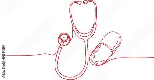 Pink stethoscope isolated on transparent background a medical instrument for auscultation and health monitoring