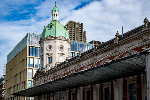 Smithfield market and surrounding buildings in London
