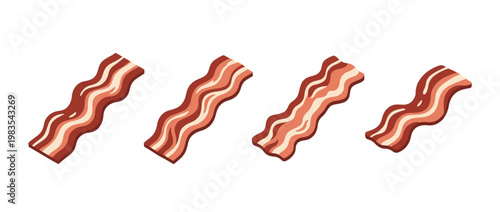 bacon flat color isometric vector