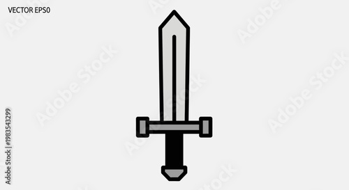 A simple grey sword with a black handle and crossguard