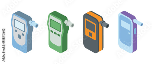 breathalyzer flat color isometric vector