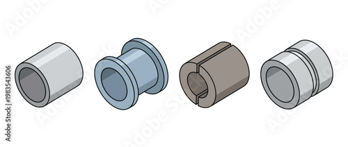 bushing flat color isometric vector