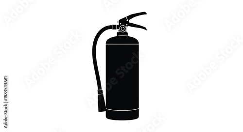 Black silhouette of a fire extinguisher against a white background