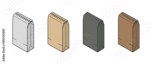 cement bag flat color isometric vector