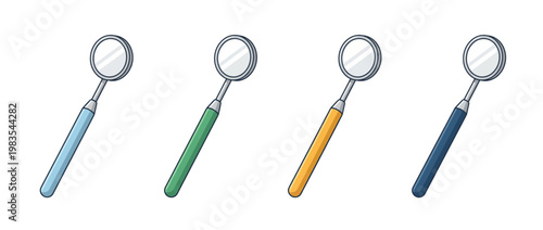 dental mirror flat color isometric vector