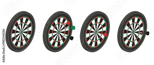 dartboard flat color isometric vector