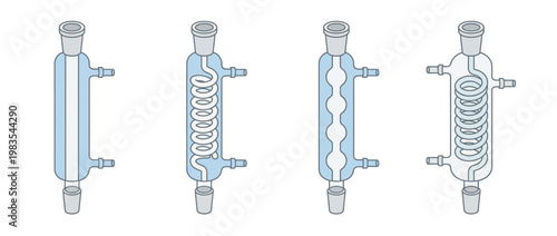 distillation condenser fo 2768103552 flat color isometric vector