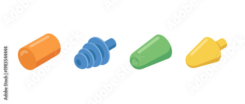 earplugs flat color isometric vector