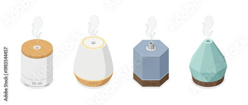 essential oil diffuser fo 2767067647 flat color isometric vector