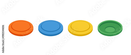 frisbee flat color isometric vector