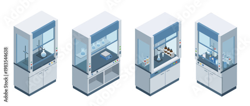fume hood flat color isometric vector