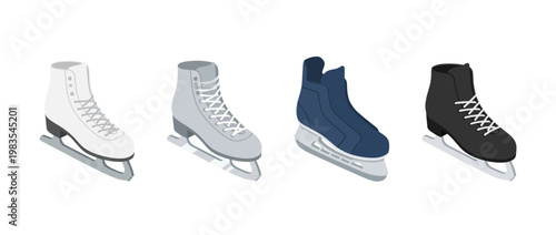 ice skates flat color isometric vector