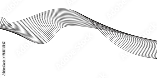 Schilderij op canvas Abstract flowing wavy lines pattern with smooth curves