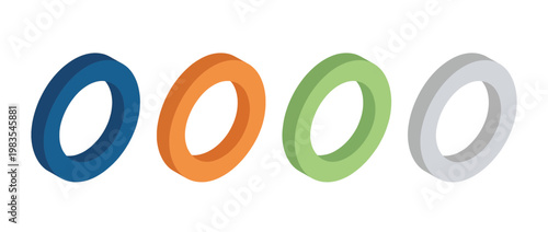oring flat color isometric vector