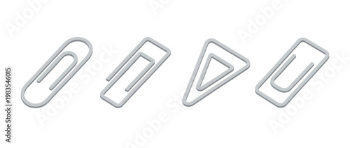 paperclip flat color isometric vector