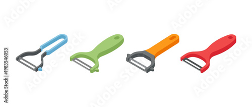 peeler flat color isometric vector