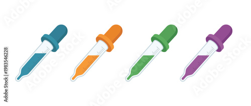 pipette flat color isometric vector
