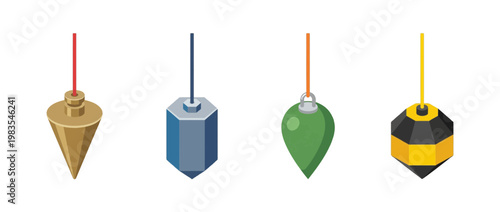 plumb bob flat color isometric vector