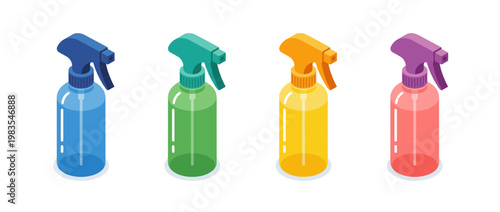 spray bottle flat color isometric vector
